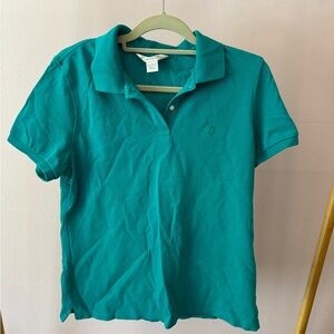Brooks Brothers Women’s Performance Knit Polo, 100% Cotton, Color Teal, Size L